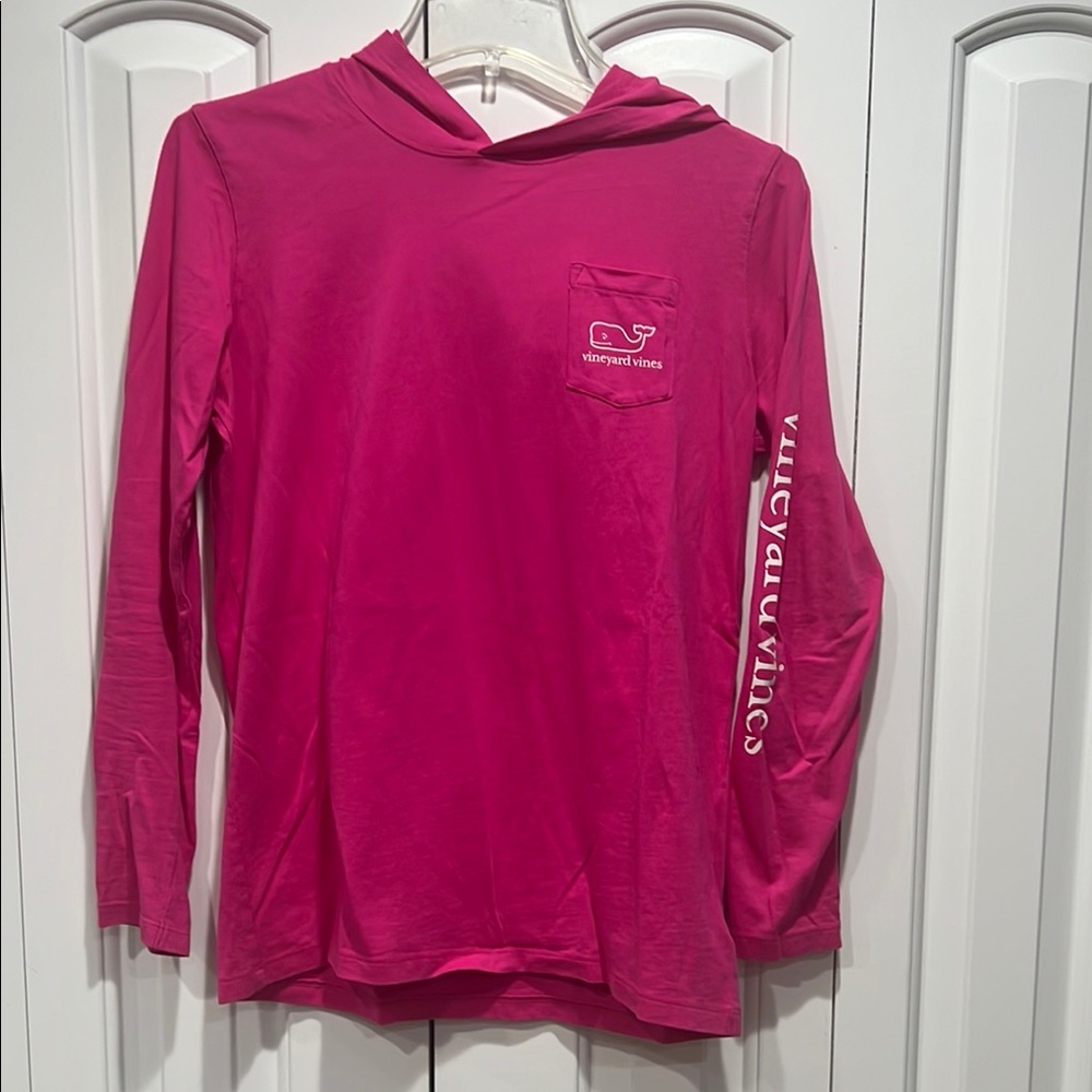 Vineyard Vines Girls  Pink Hoodie Long  Sleeve Shirt: Size XL
